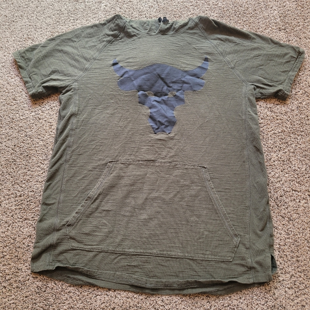 Under Armour Mens The Charged Cotton Tee Shirt M Green Bull Blood Sweat Respect